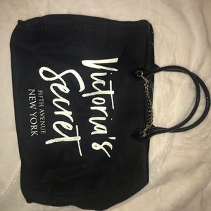 BLACK VICTÓRIA SECRET TOTE BAG